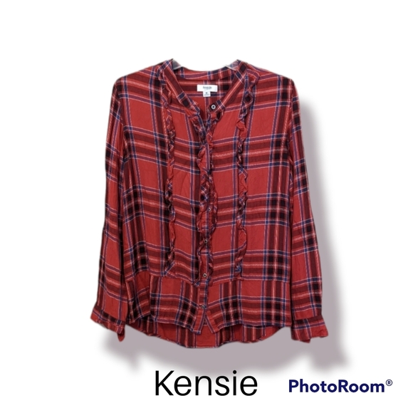 Kensie Tops - Kensie Plaid Button Down Shirt